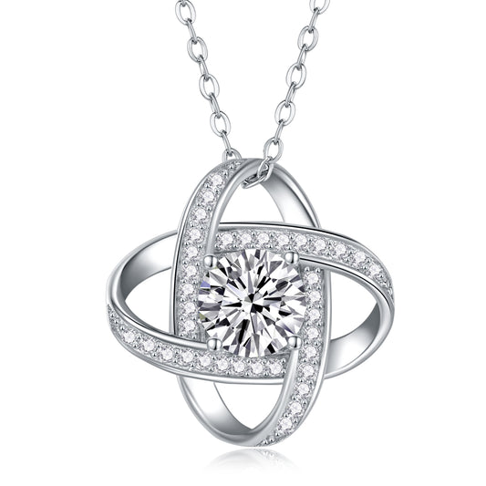 A Fashionable And Luxurious Diamond Jewelry Pendant Set With 1-carat Moissanite S925 Sterling Silver And Platinum Plating